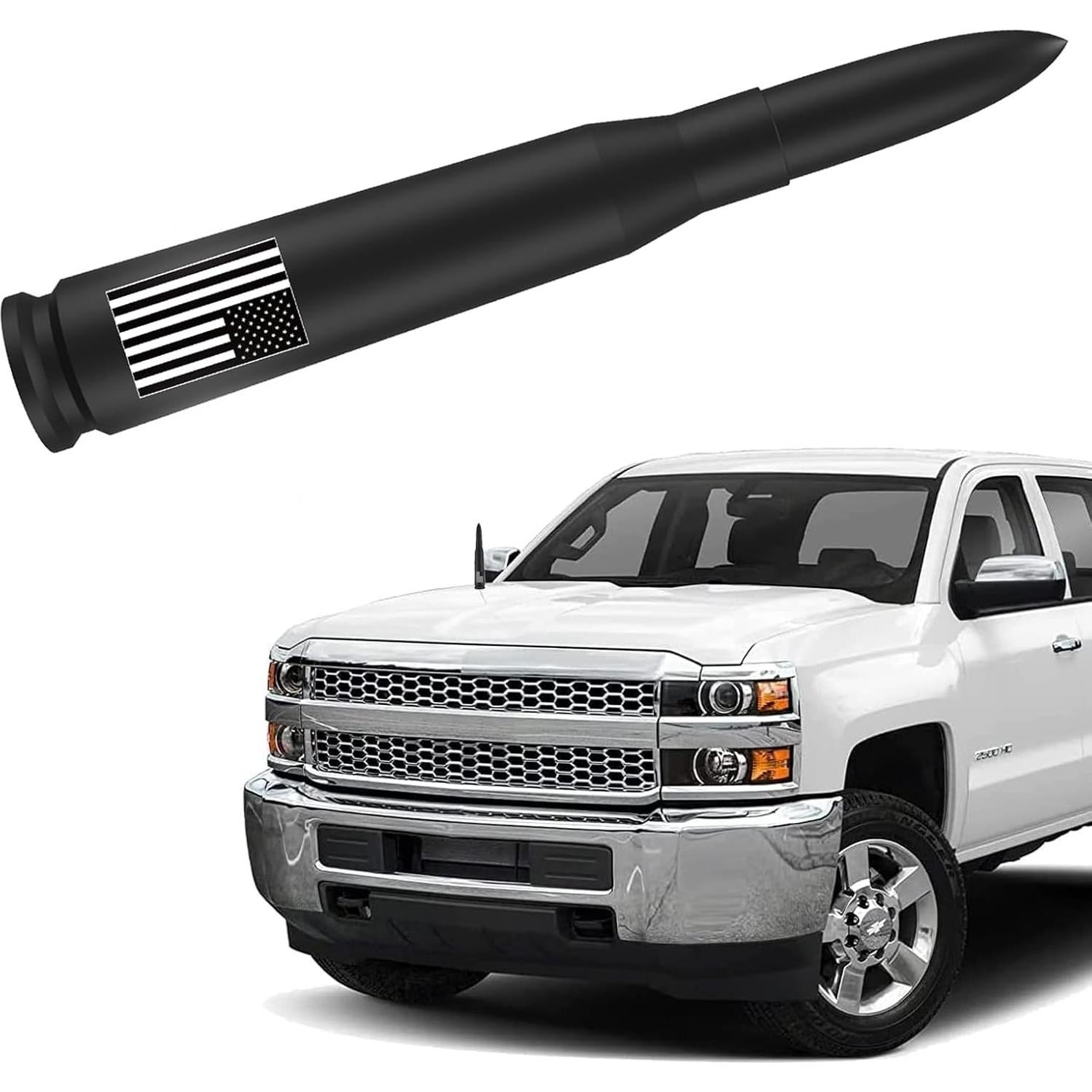 Antena de Bala Corta HVSTTPK 13.97 cm Antirrobo Bandera Americana