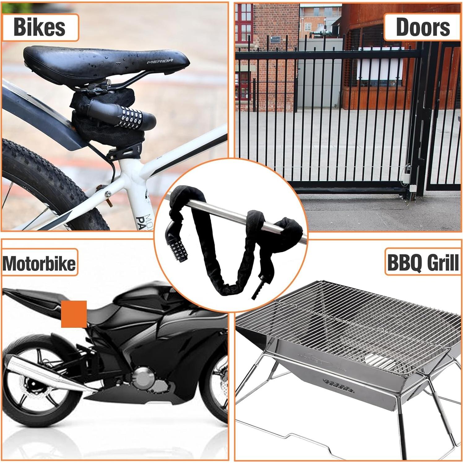 Candado de Cadena Antirrobo Mbeysaq XR2S3S 1.43m Combinación