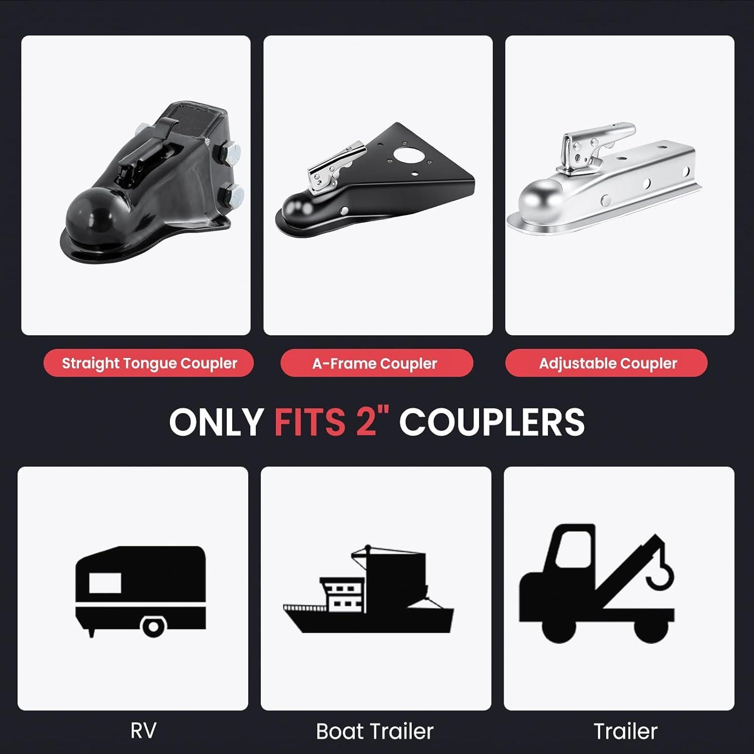 Cerradura de Enganche de Remolque RVSNAIL 2" Antirrobo