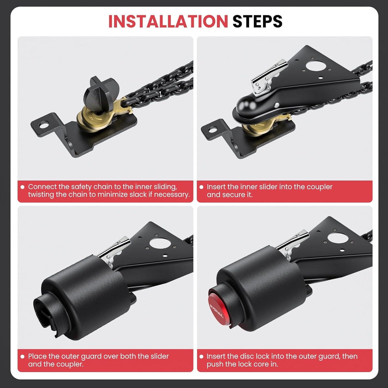 Cerradura de Enganche de Remolque RVSNAIL 2" Antirrobo
