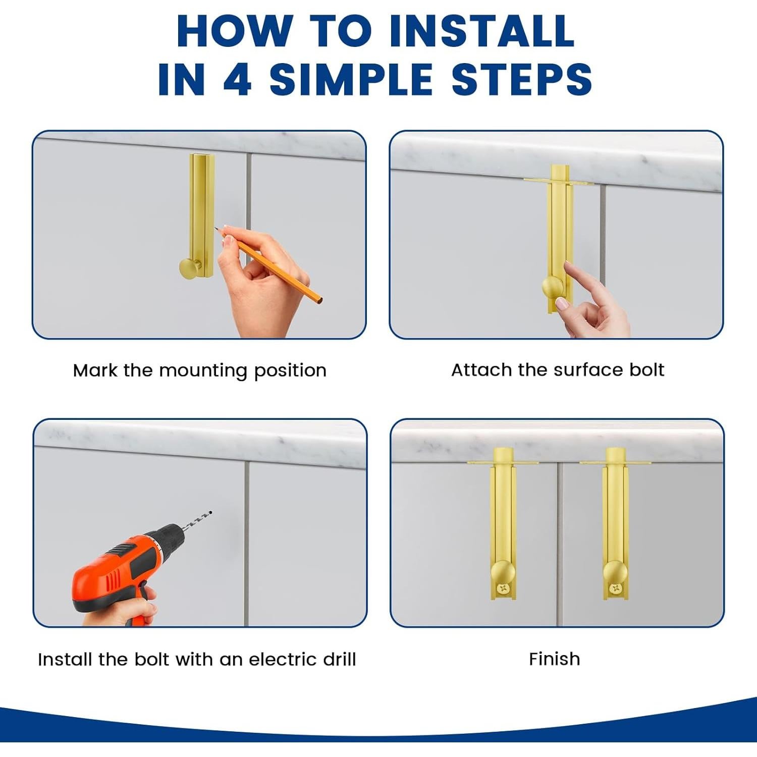 Tornillo Deslizante de Superficie ZIUZI 76.3x15mm Oro Cepillado