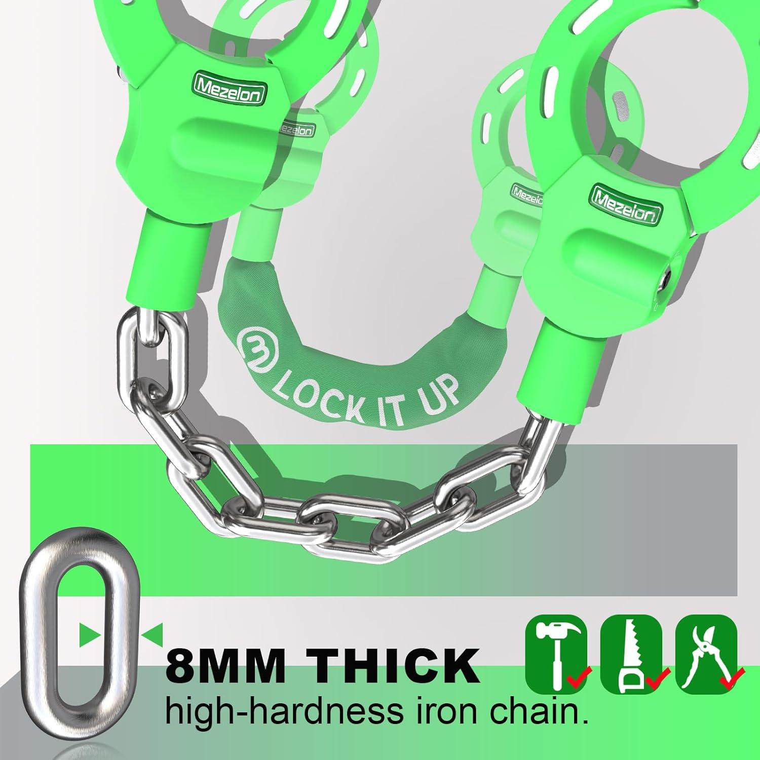 Candado de Cadena Antirrobo Mezelon 8mm para Scooter Eléctrico