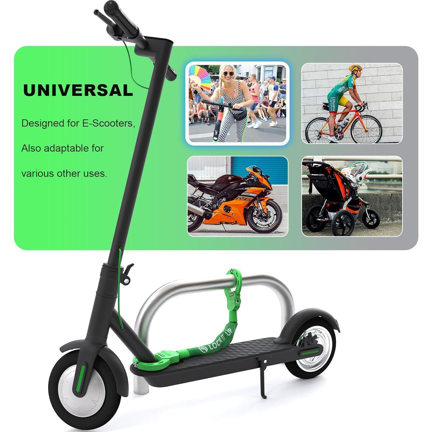 Candado de Cadena Antirrobo Mezelon 8mm para Scooter Eléctrico