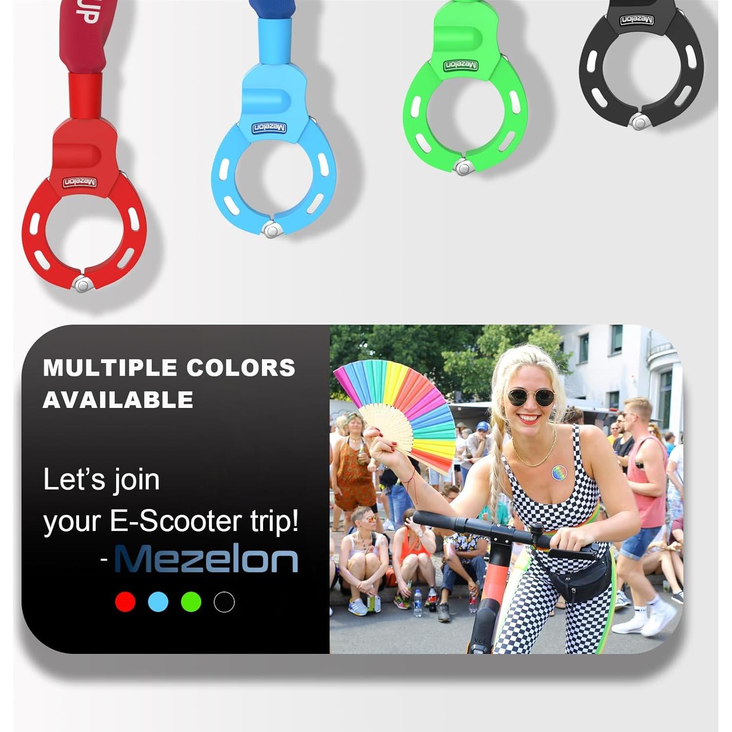 Candado de Cadena Antirrobo Mezelon 8mm para Scooter Eléctrico