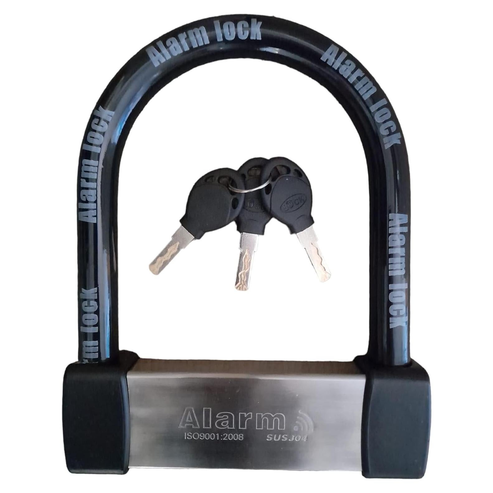 Candado U Lock Antirrobo ENZZONE con Alarma 16mm Acero Inoxidable