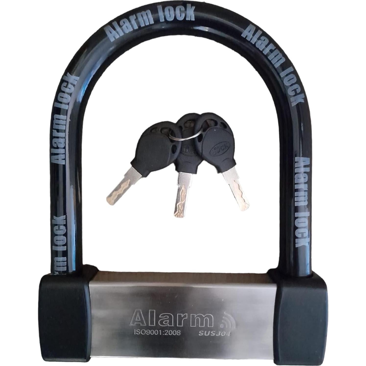 Candado U Lock Antirrobo ENZZONE con Alarma 16mm Acero Inoxidable