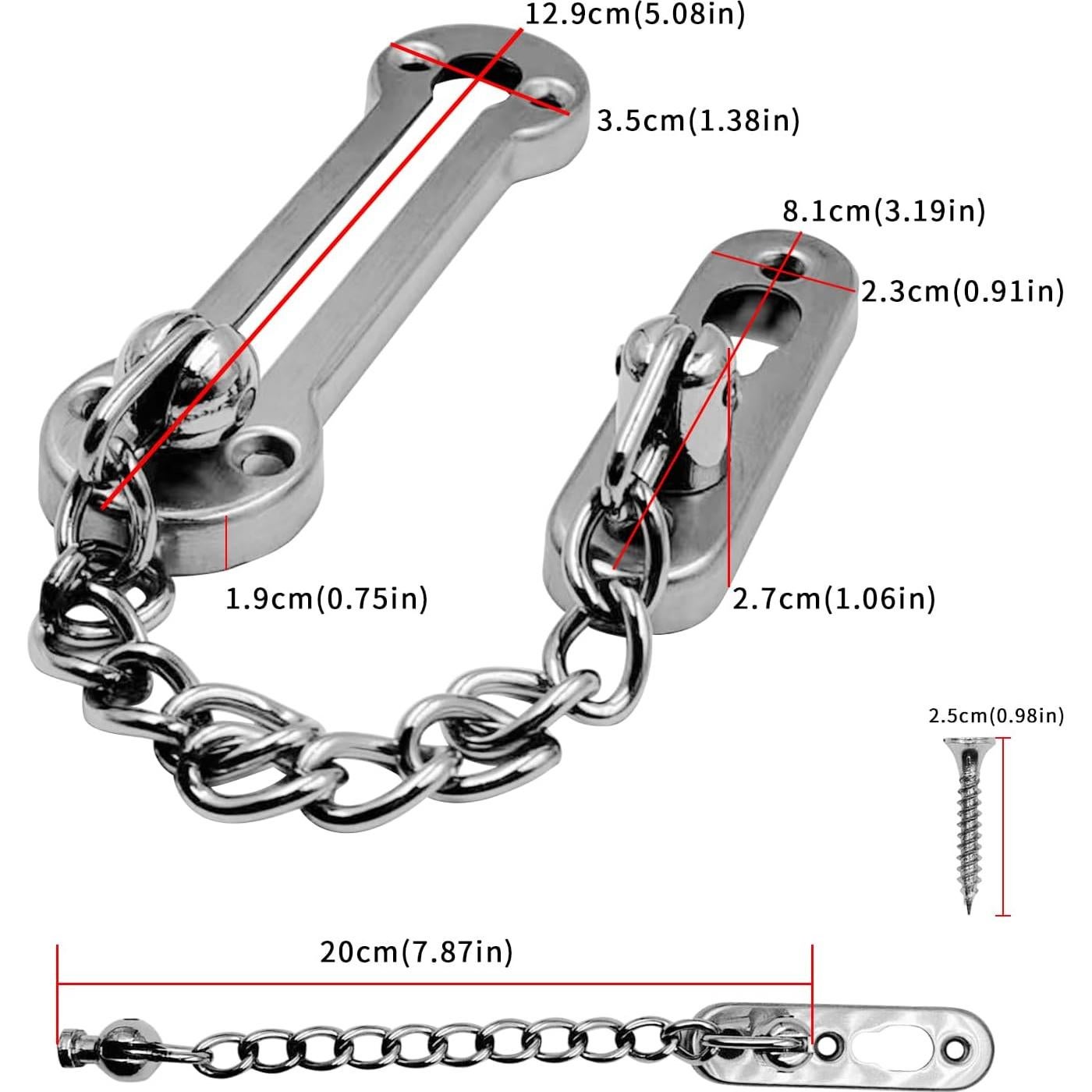 Cerradura de cadena de acero inoxidable Miayaya 190 mm