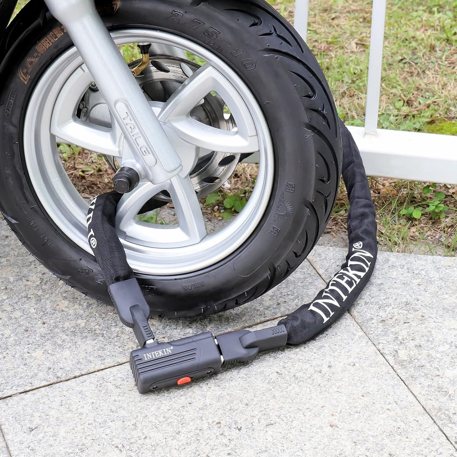 Candado de Cadena para Bicicleta INTEKIN 1.22m 8mm Alta Seguridad