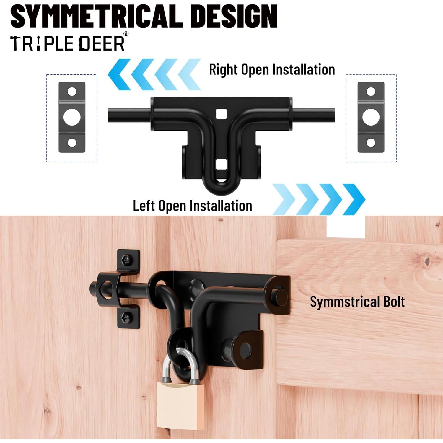 Pestillo Deslizante de Alta Resistencia TRIPLE DEER - 2 Paquetes