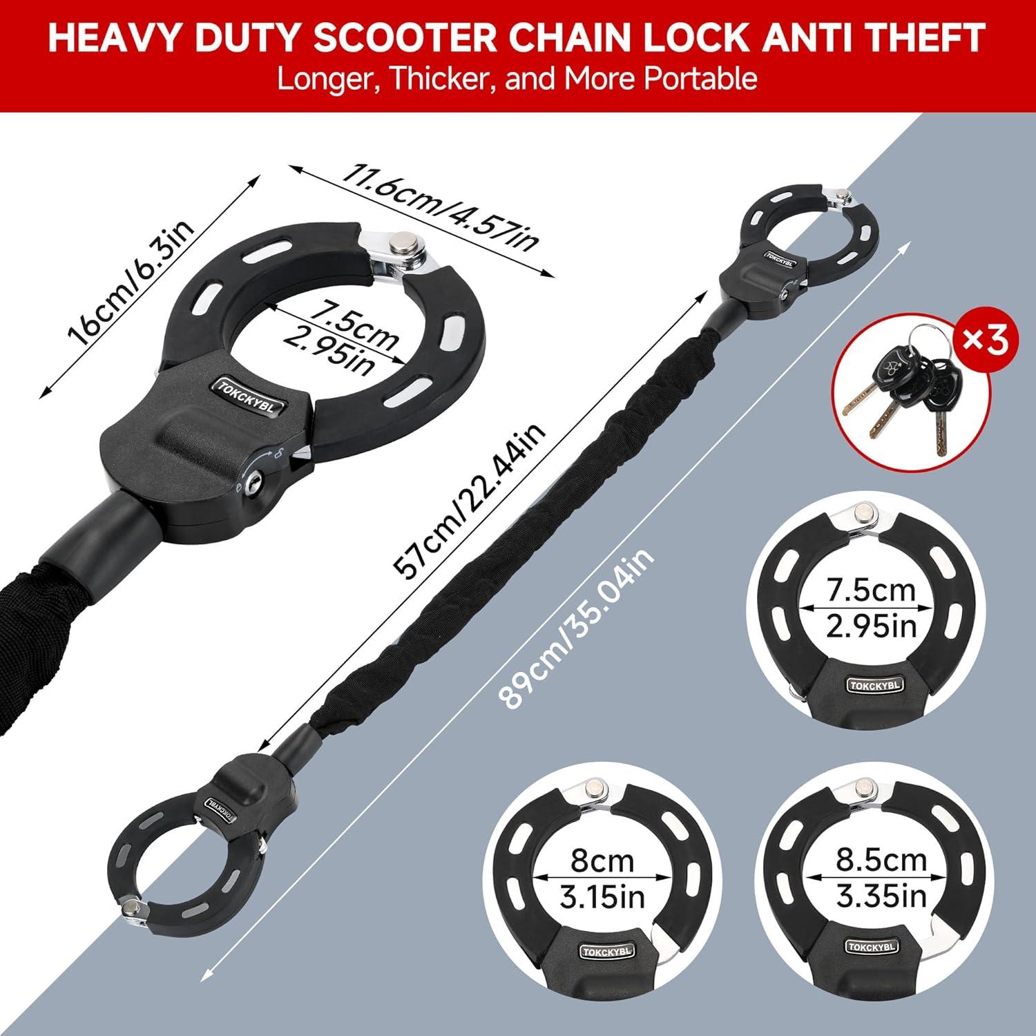 Candado de Cadena TOKCKYBL 94cm Alta Resistencia Antirrobo