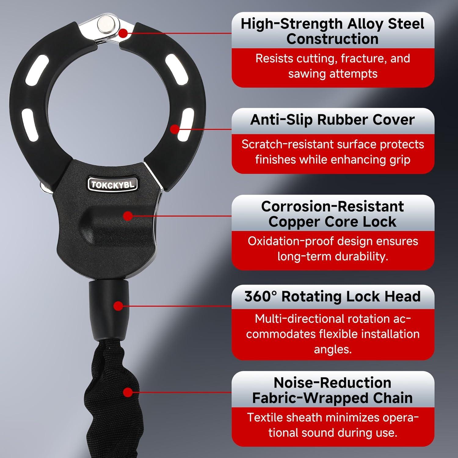 Candado de Cadena TOKCKYBL 94cm Alta Resistencia Antirrobo