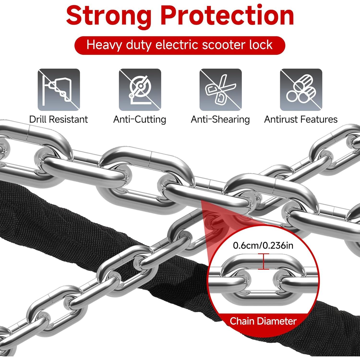 Candado de Cadena TOKCKYBL 94cm Alta Resistencia Antirrobo