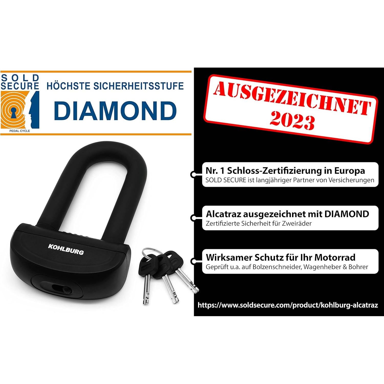 Candado de Cadena KOHLBURG Alcatraz 150 cm 6 kg Seguridad Alta