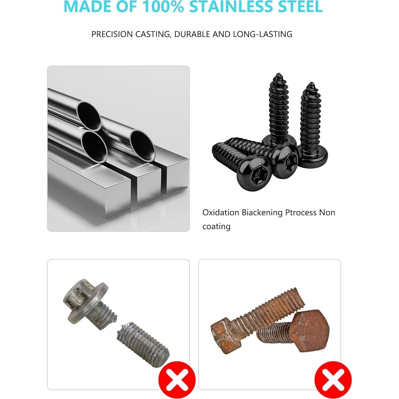 Tornillos de Placa de Licencia Antirrobo NJNYLLC M6 Negro