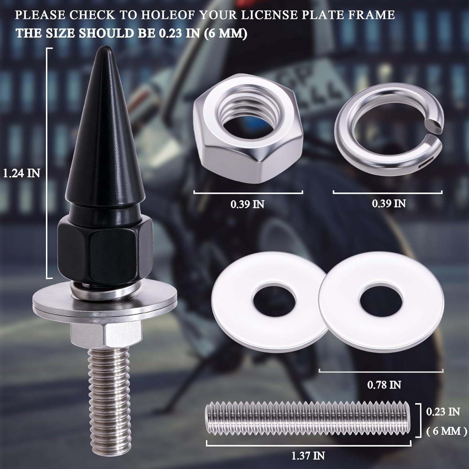 Kit de Sujetadores de Placa de Matrícula MEAJOO 4 Piezas Negro