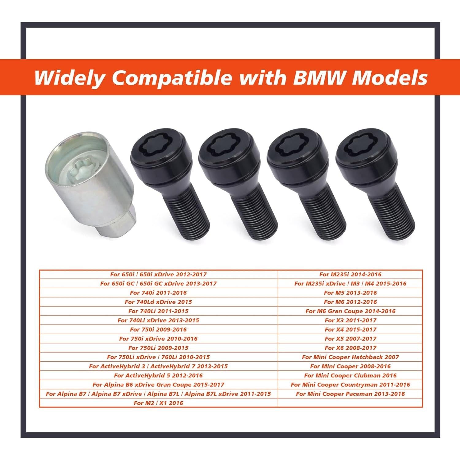 Bloques de Rueda Antirrobo M14 x 1.25mm Mhrxusd para BMW