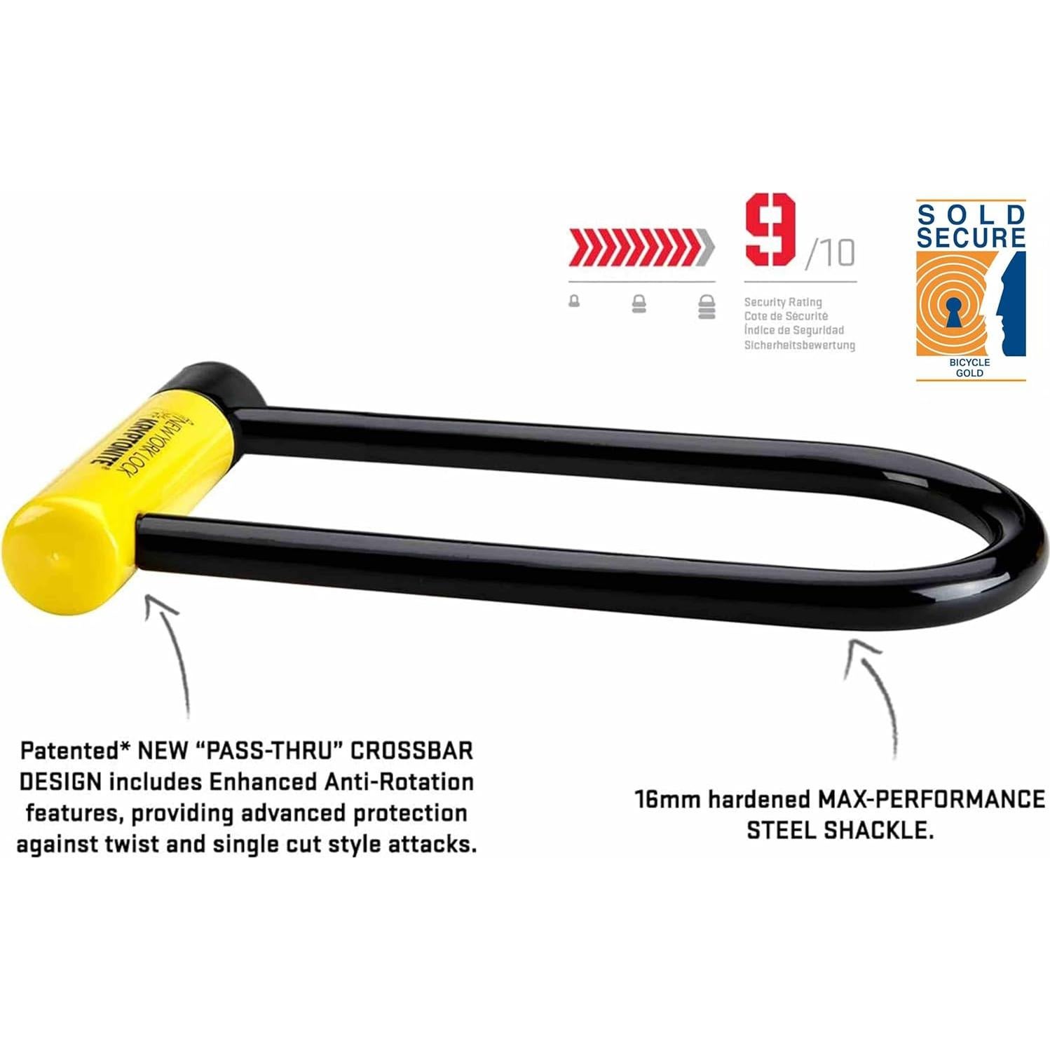 Candado U Kryptonite Nueva York 16mm Antirrobo Bicicleta