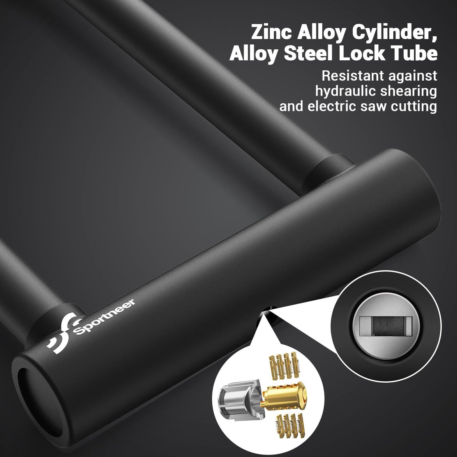 Candado U Sportneer para Bicicleta 18mm Antirrobo con Soporte