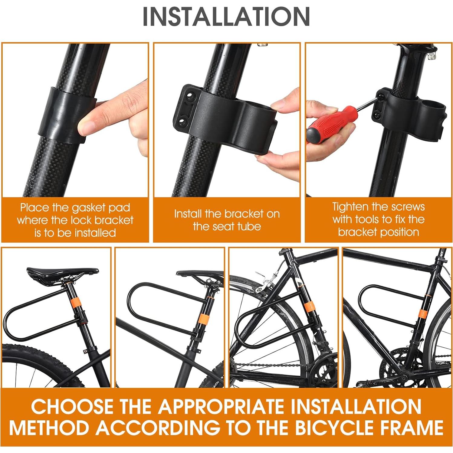 Candado en U LuTuo para Bicicleta 13.7mm Alta Resistencia