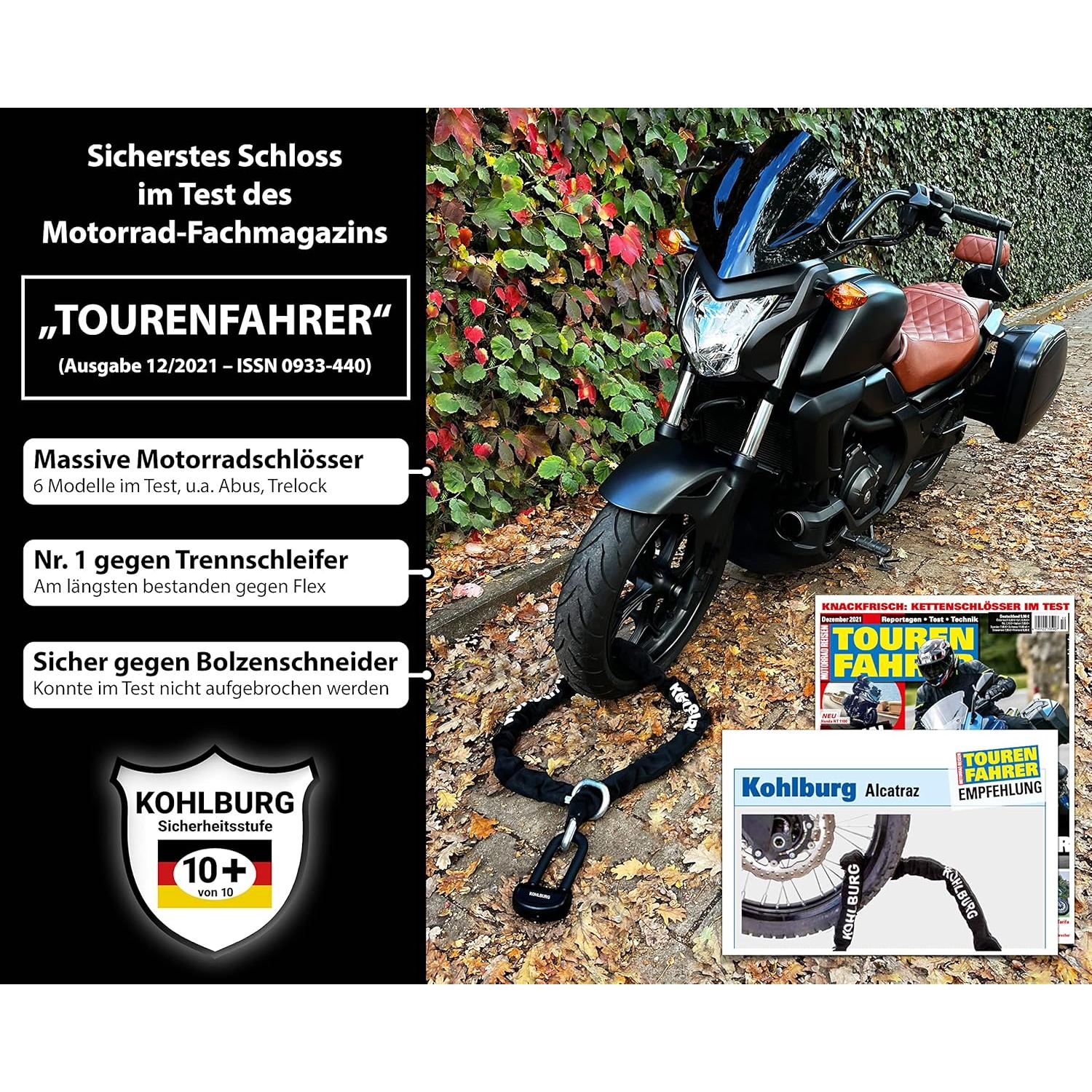 Cadena de Seguridad KOHLBURG Alcatraz 2.1m 8.1kg para Motocicleta