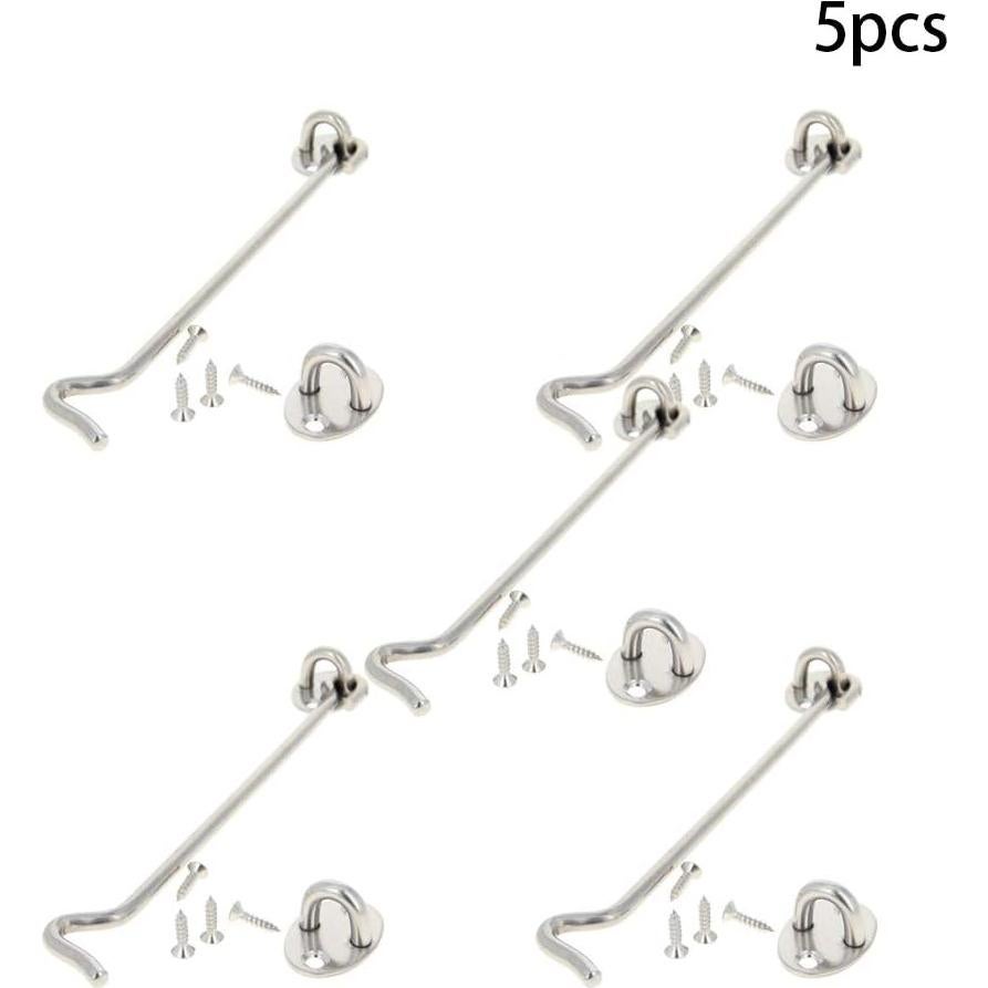 Gancho de Cabina MroMax 200mm Acero Inoxidable 5 Pcs