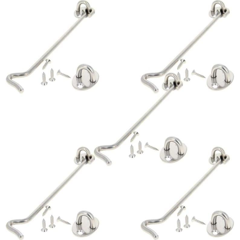 Gancho de Cabina MroMax 200mm Acero Inoxidable 5 Pcs