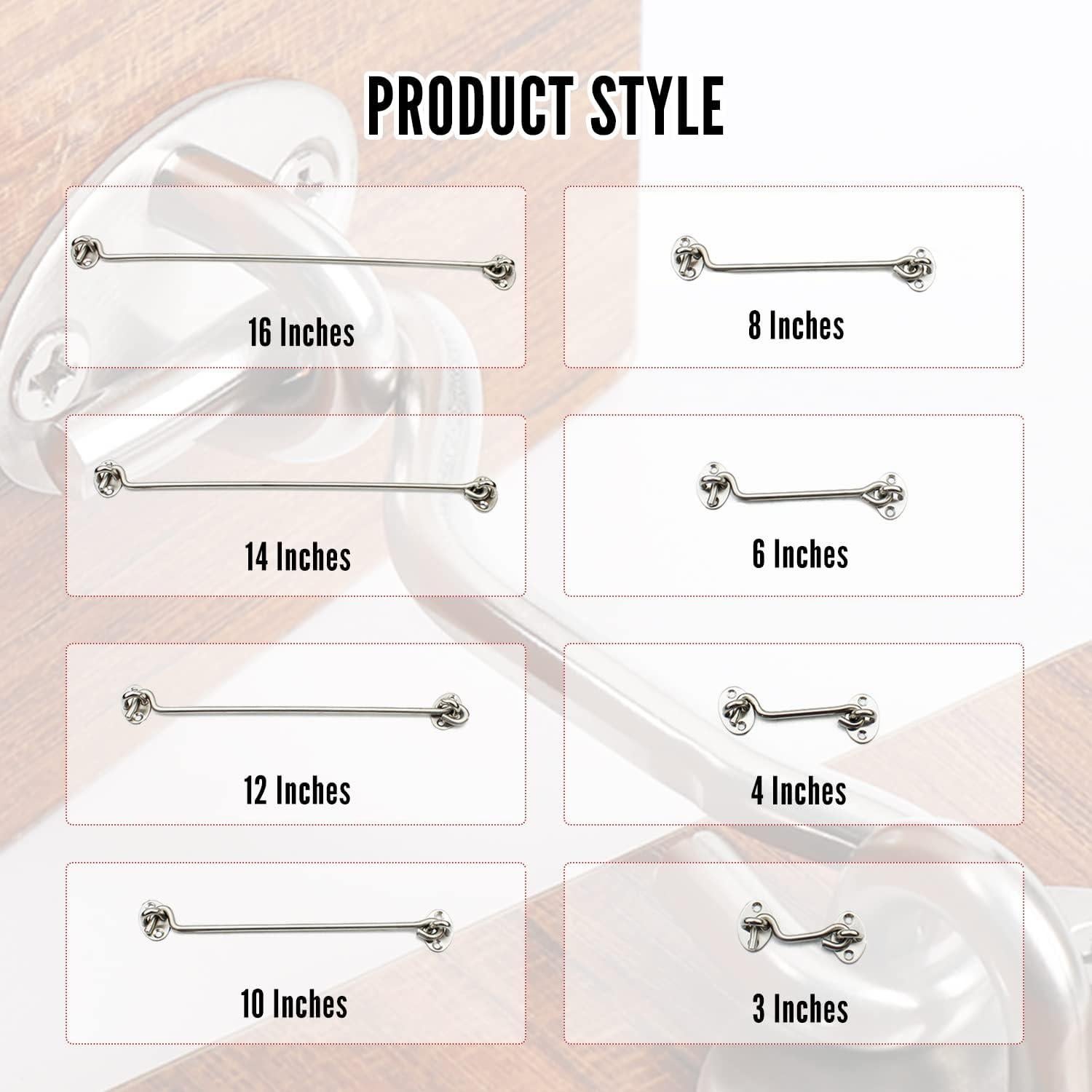 Gancho de Cabina MroMax 200mm Acero Inoxidable 5 Pcs