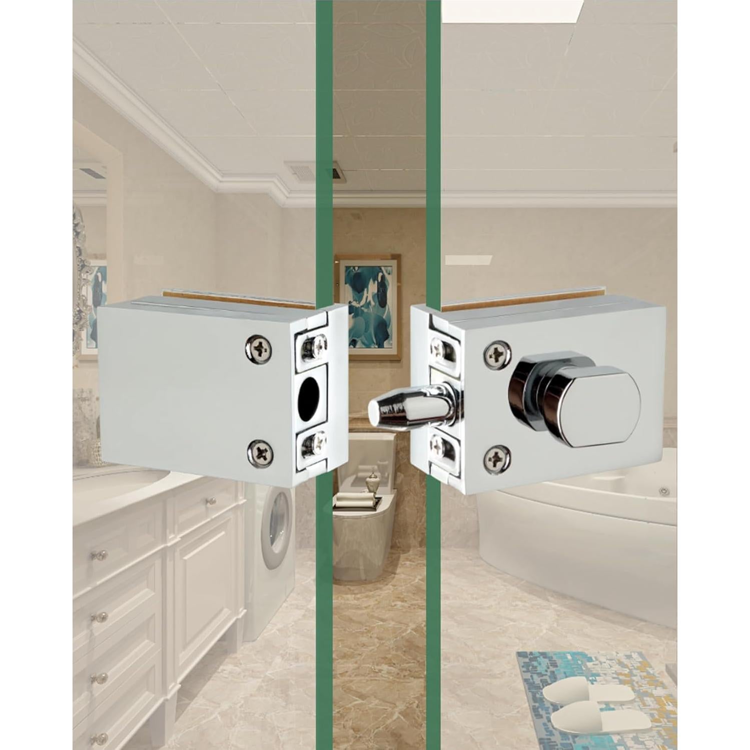 Cerradura de Pestillo de Vidrio WANLIAN Abatible 6-12mm