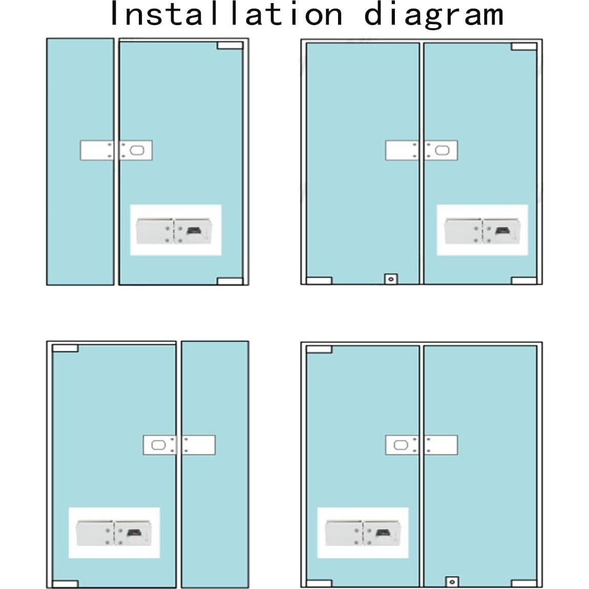 Cerradura de Pestillo de Vidrio WANLIAN Abatible 6-12mm