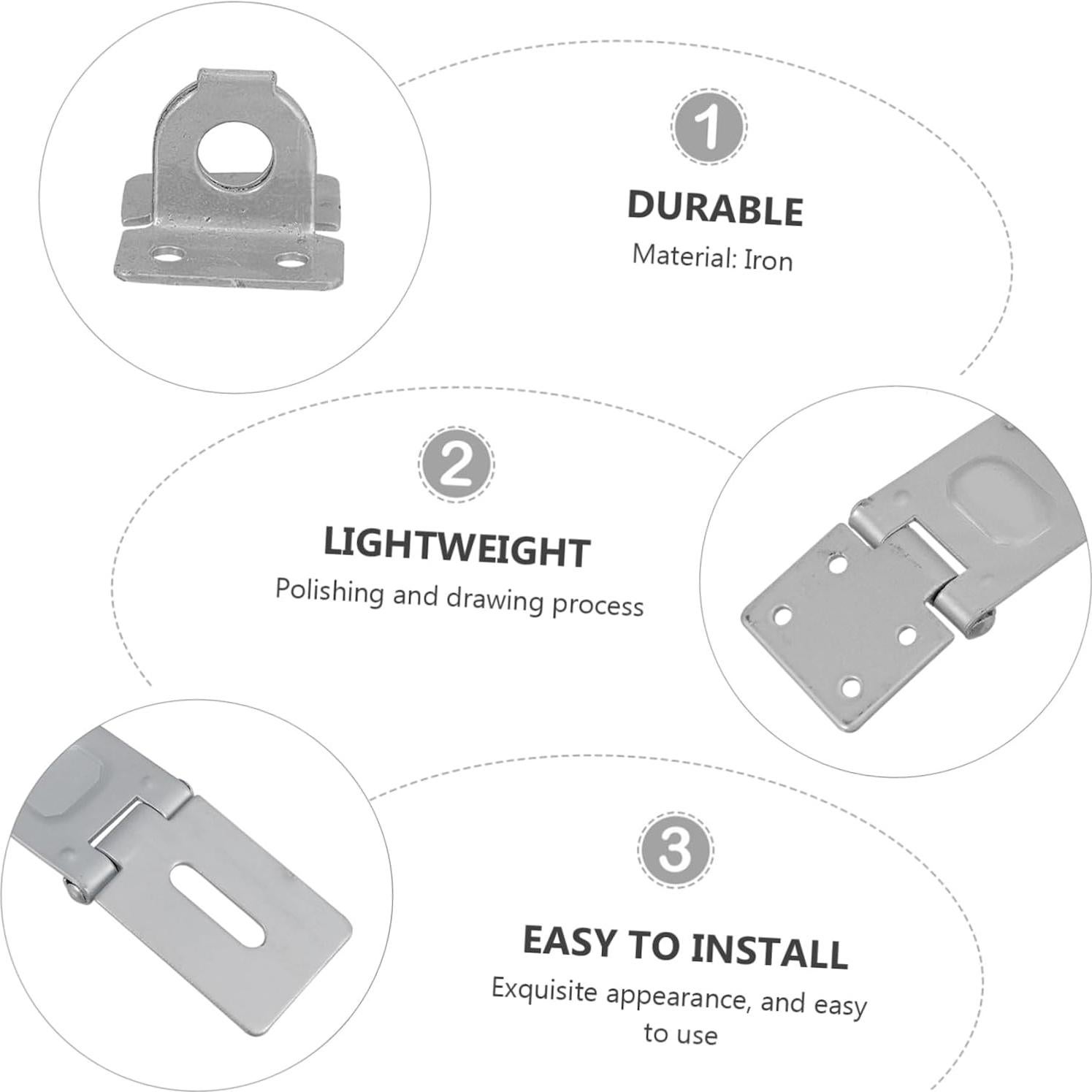 Cerradura de Seguridad Angoily 6 Pcs Doble Bisagra Hierro 14.8x4.1cm