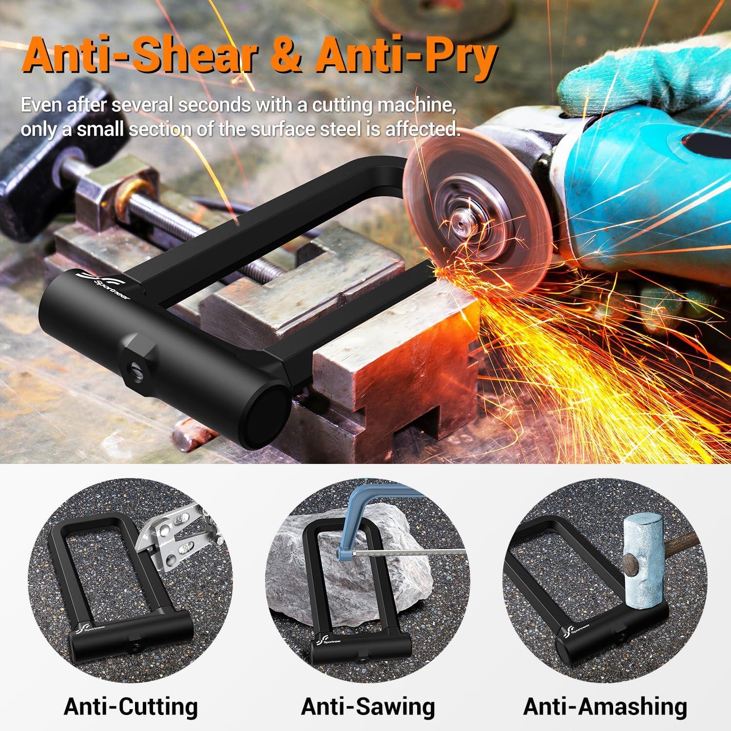 Candado U Sportneer 18mm Alta Seguridad con Cable 1.5m