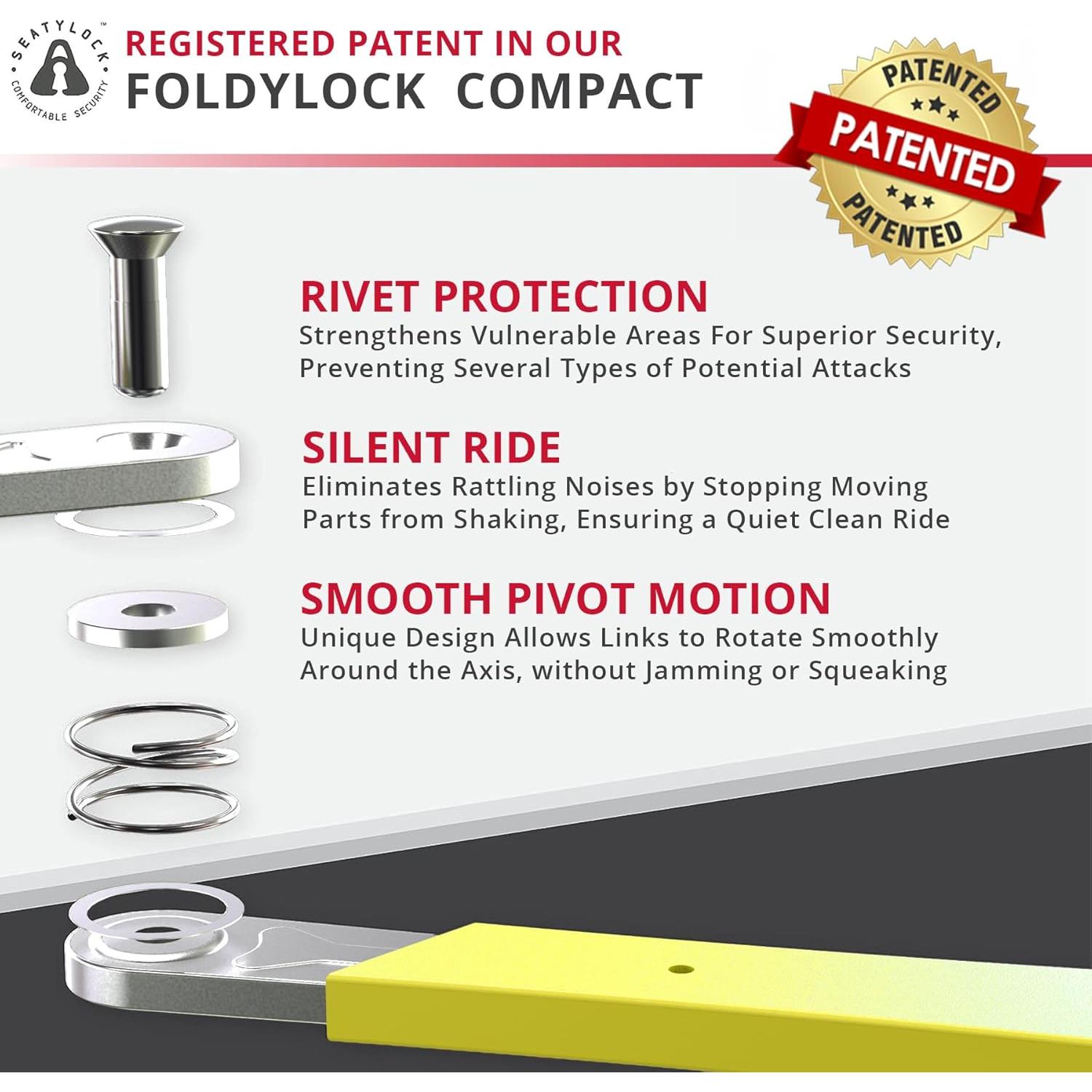 Candado Plegable Seatylock Foldylock Compact Amarillo 85cm