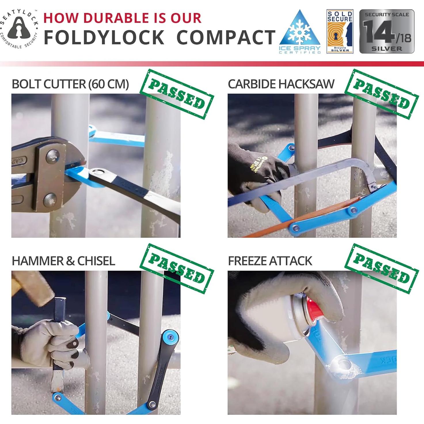 Candado Plegable Seatylock Foldylock Compact Amarillo 85cm
