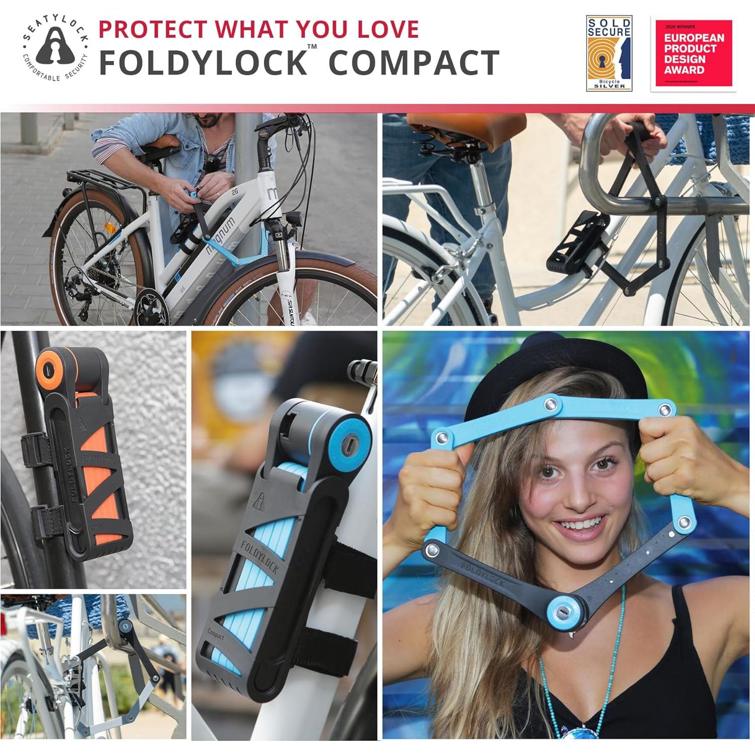 Candado Plegable Seatylock Foldylock Compact Amarillo 85cm