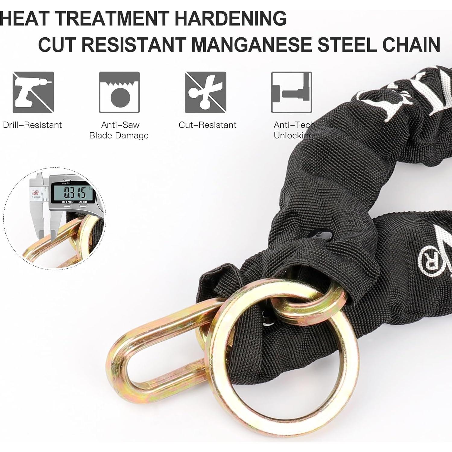 Candado de cadena INTEKIN 100cm 8mm alta seguridad anti robo