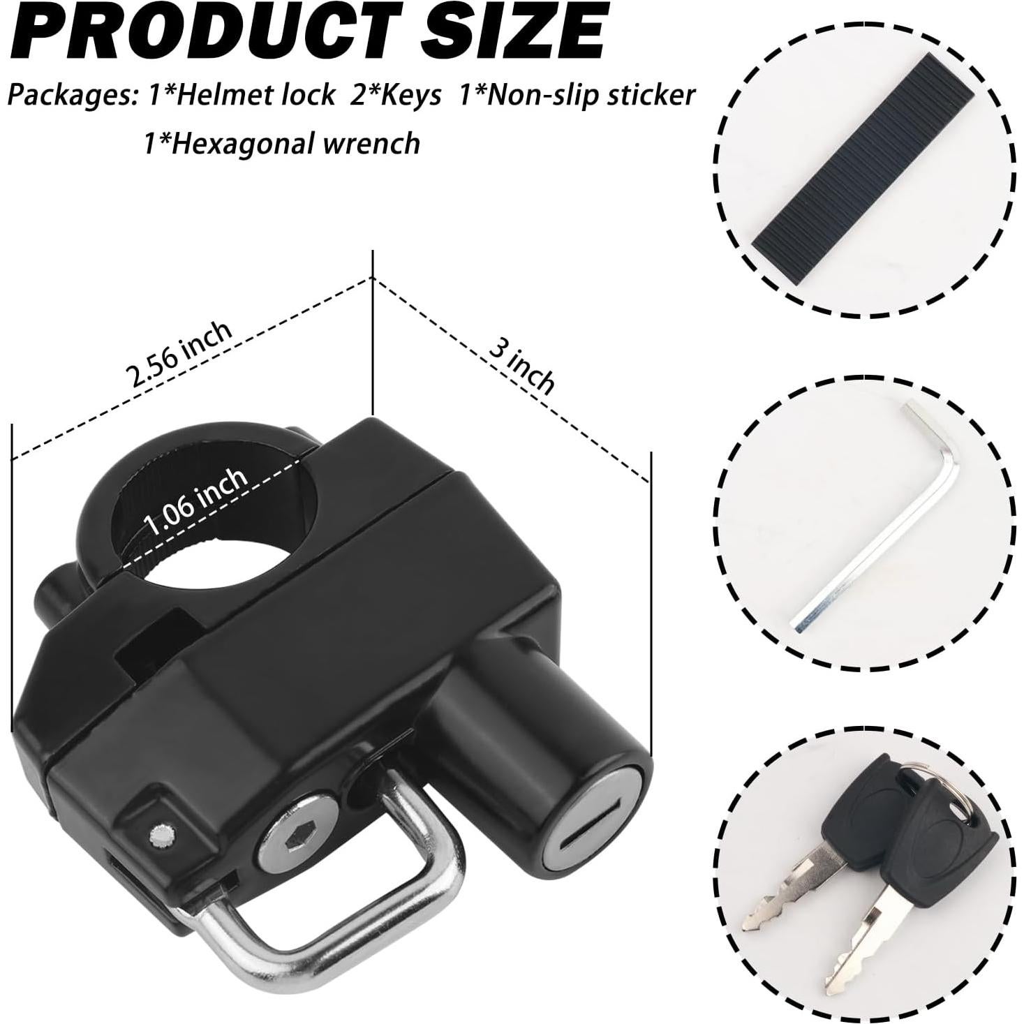 Candado Antirrobo para Casco de Motocicleta YGDMD - Negro