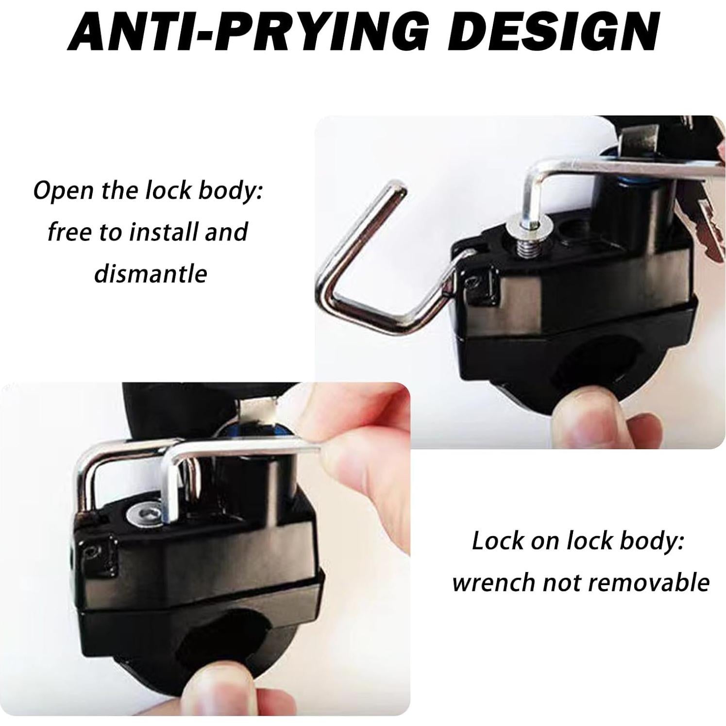 Candado Antirrobo para Casco de Motocicleta YGDMD - Negro