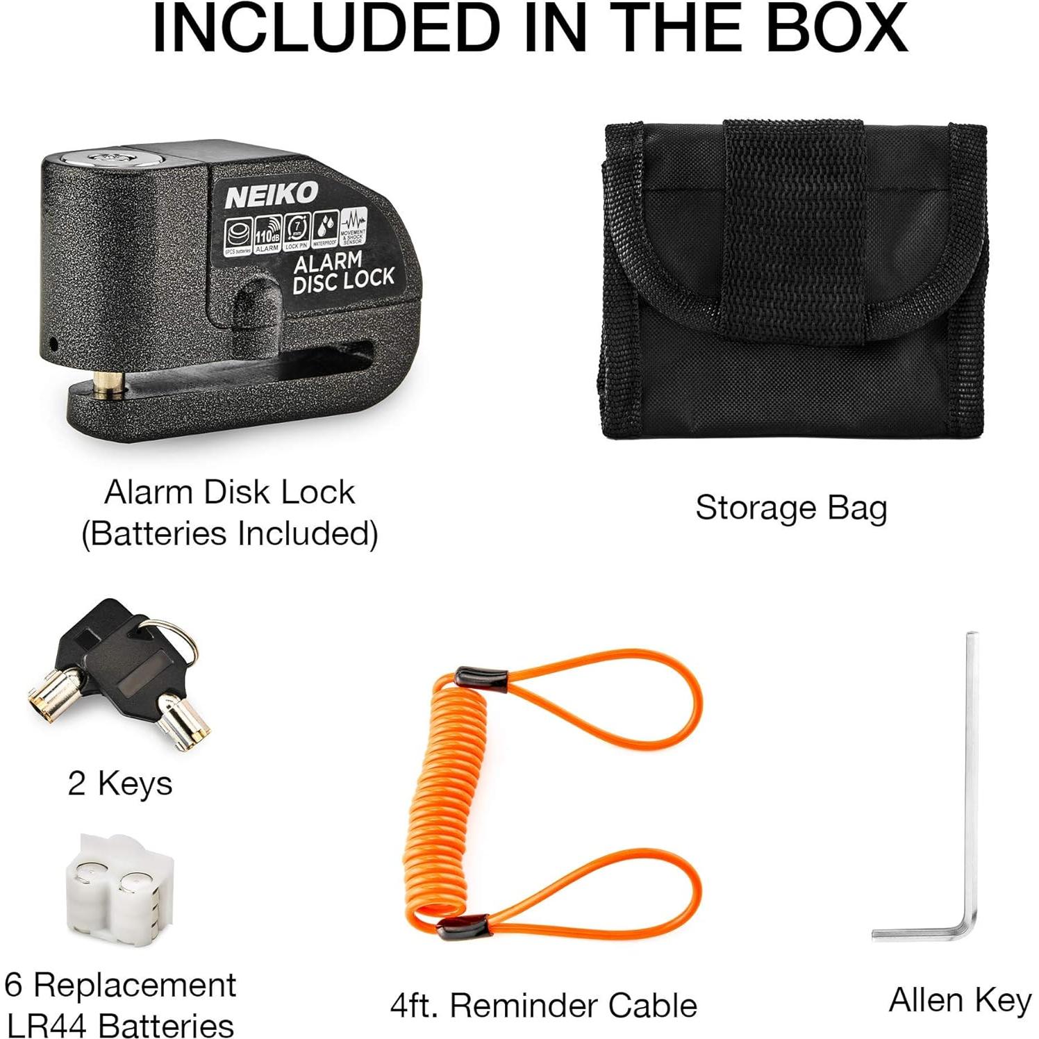 Candado de Disco Antirrobo NEIKO 52908A con Alarma 110dB