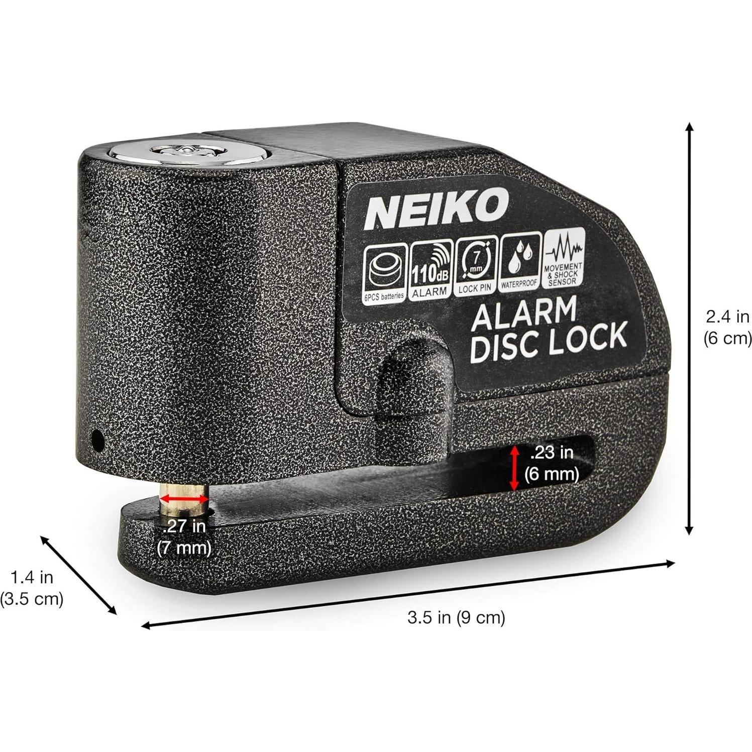Candado de Disco Antirrobo NEIKO 52908A con Alarma 110dB