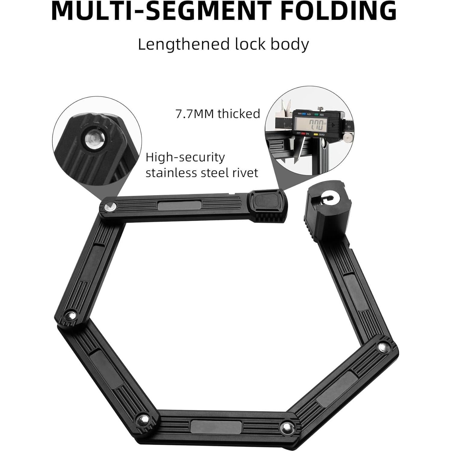 Candado Plegable Antirrobo ROCKBROS 0.7cm Alta Resistencia