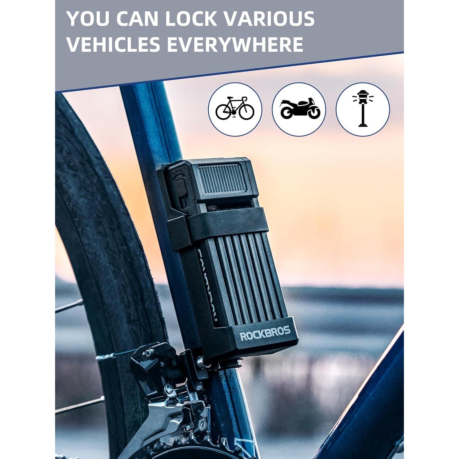 Candado Plegable Antirrobo ROCKBROS 0.7cm Alta Resistencia