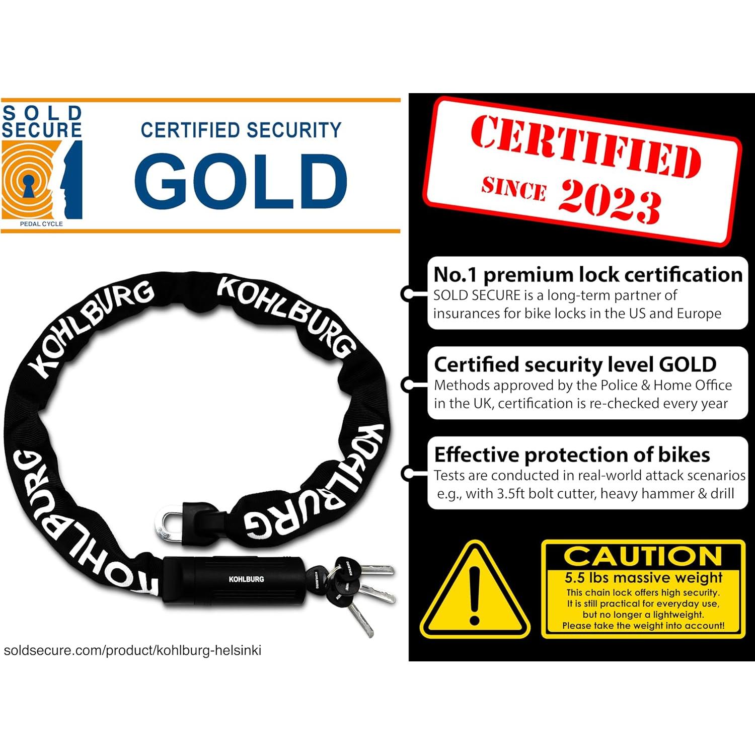 Candado de Cadena KOHLBURG Helsinki 1.2m Alta Seguridad