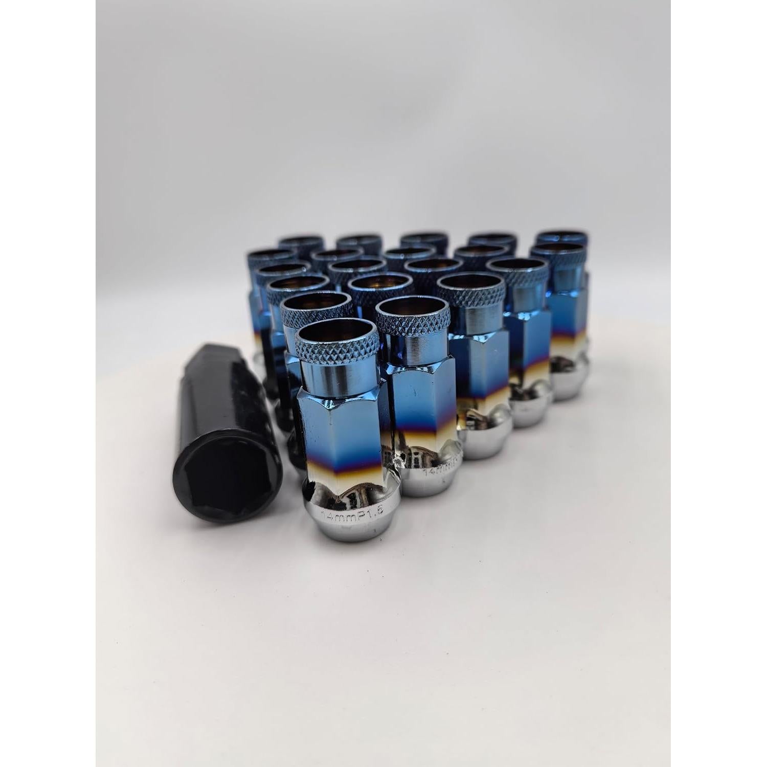 20 Tuercas de Rueda NETFLBT Acero Forjado 14mm x 1.5 Azul