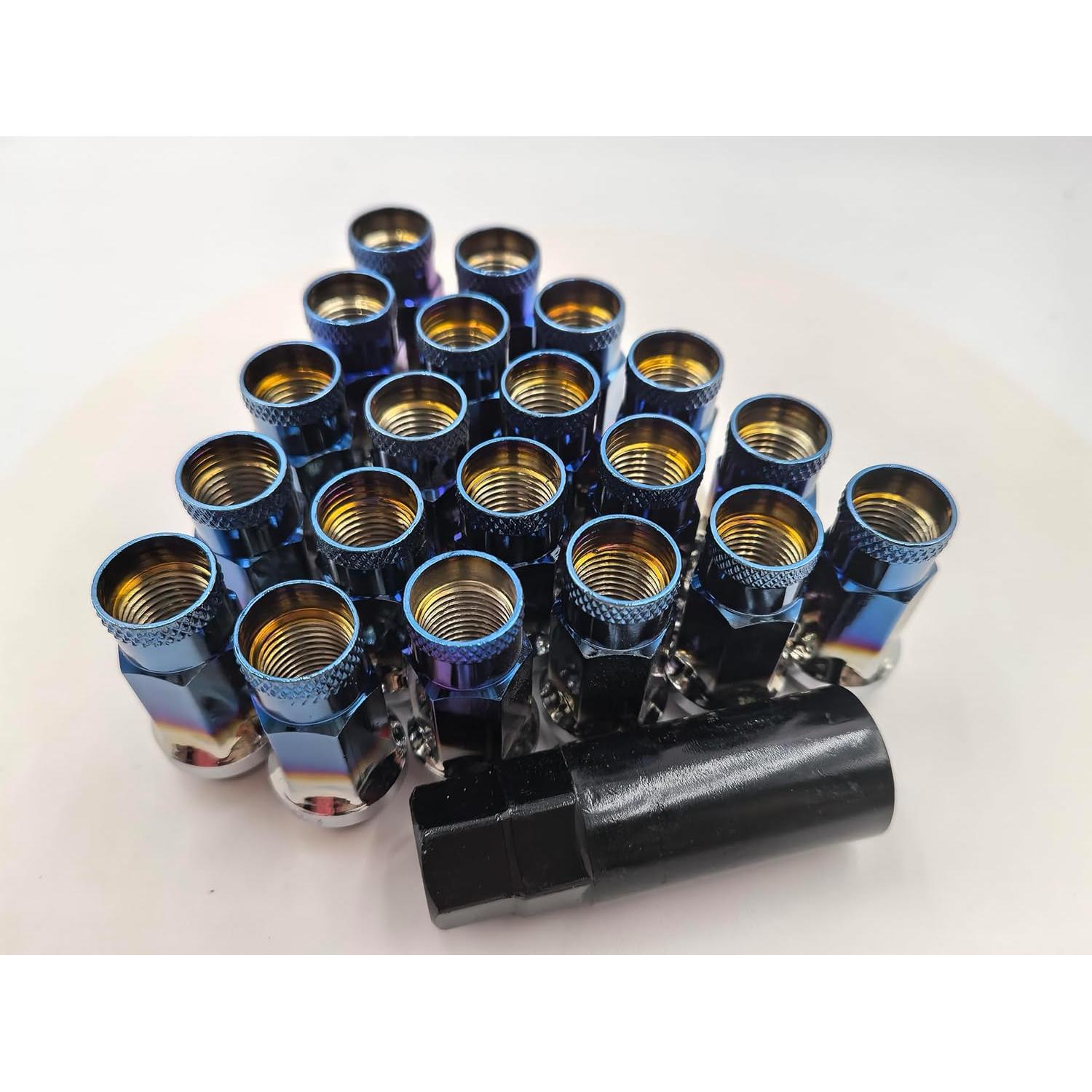 20 Tuercas de Rueda NETFLBT Acero Forjado 14mm x 1.5 Azul