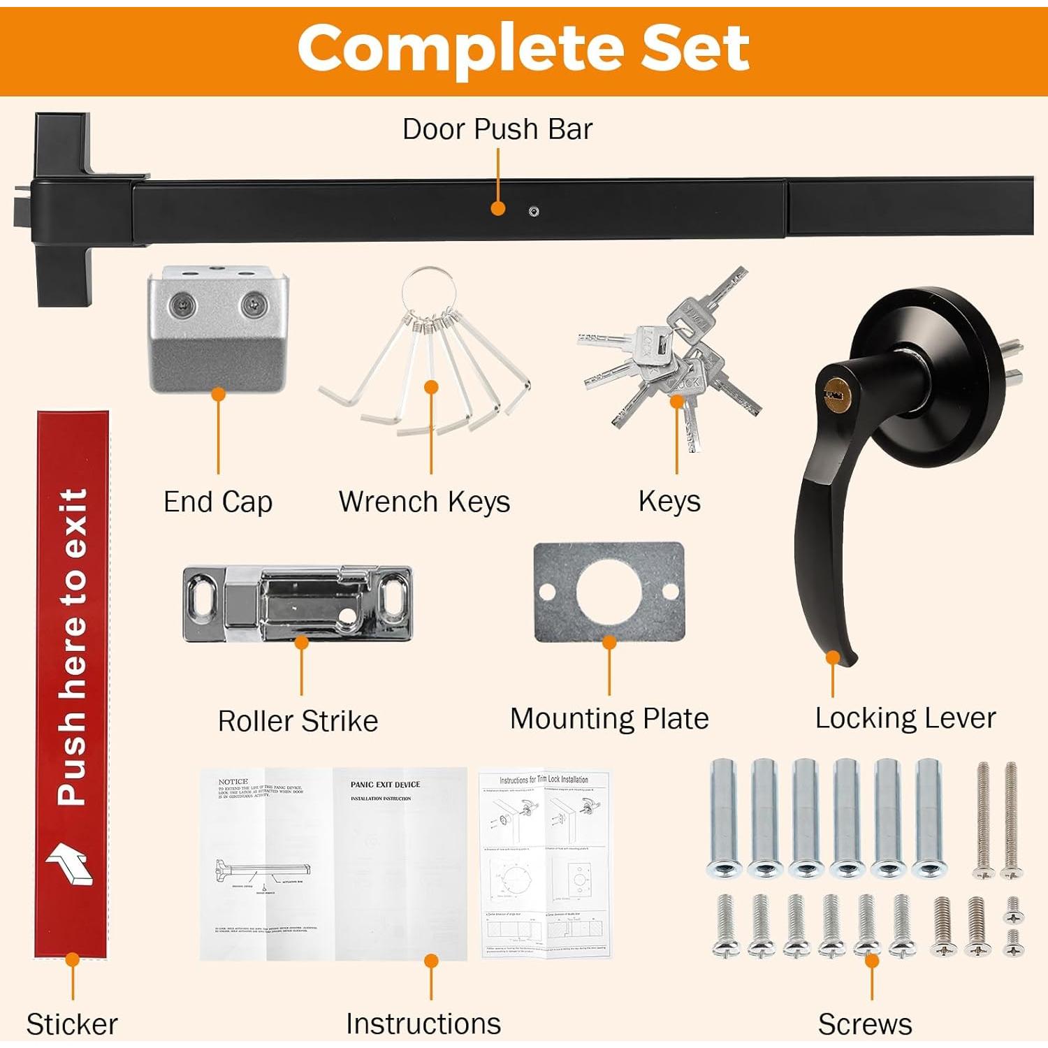 Dispositivo de Salida de Emergencia BEAMNOVA 81.3 cm Negro
