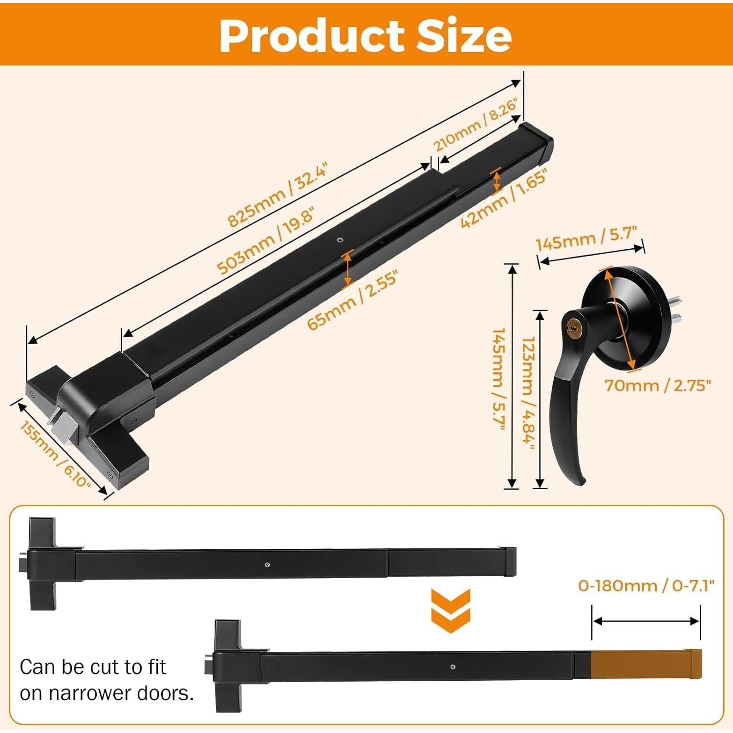Dispositivo de Salida de Emergencia BEAMNOVA 81.3 cm Negro