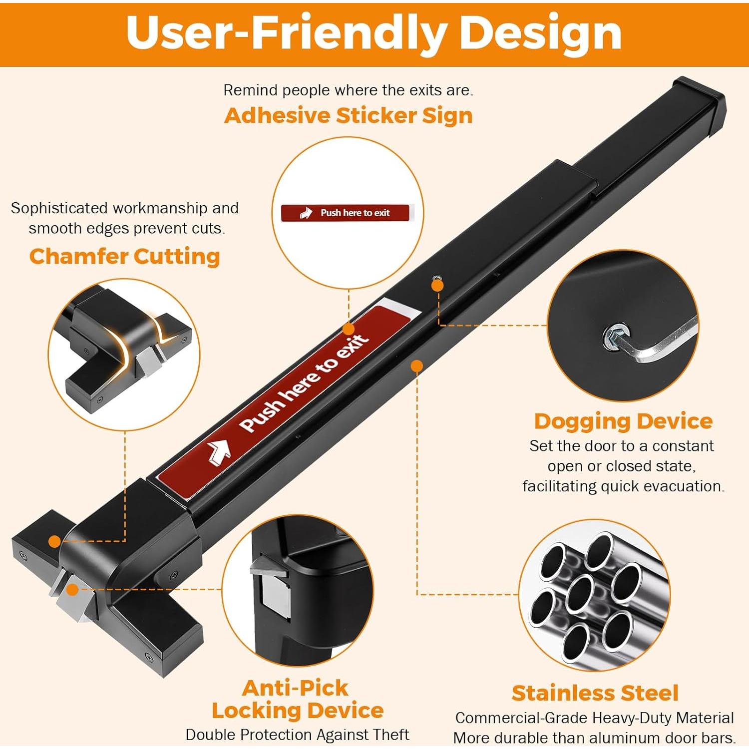 Dispositivo de Salida de Emergencia BEAMNOVA 81.3 cm Negro