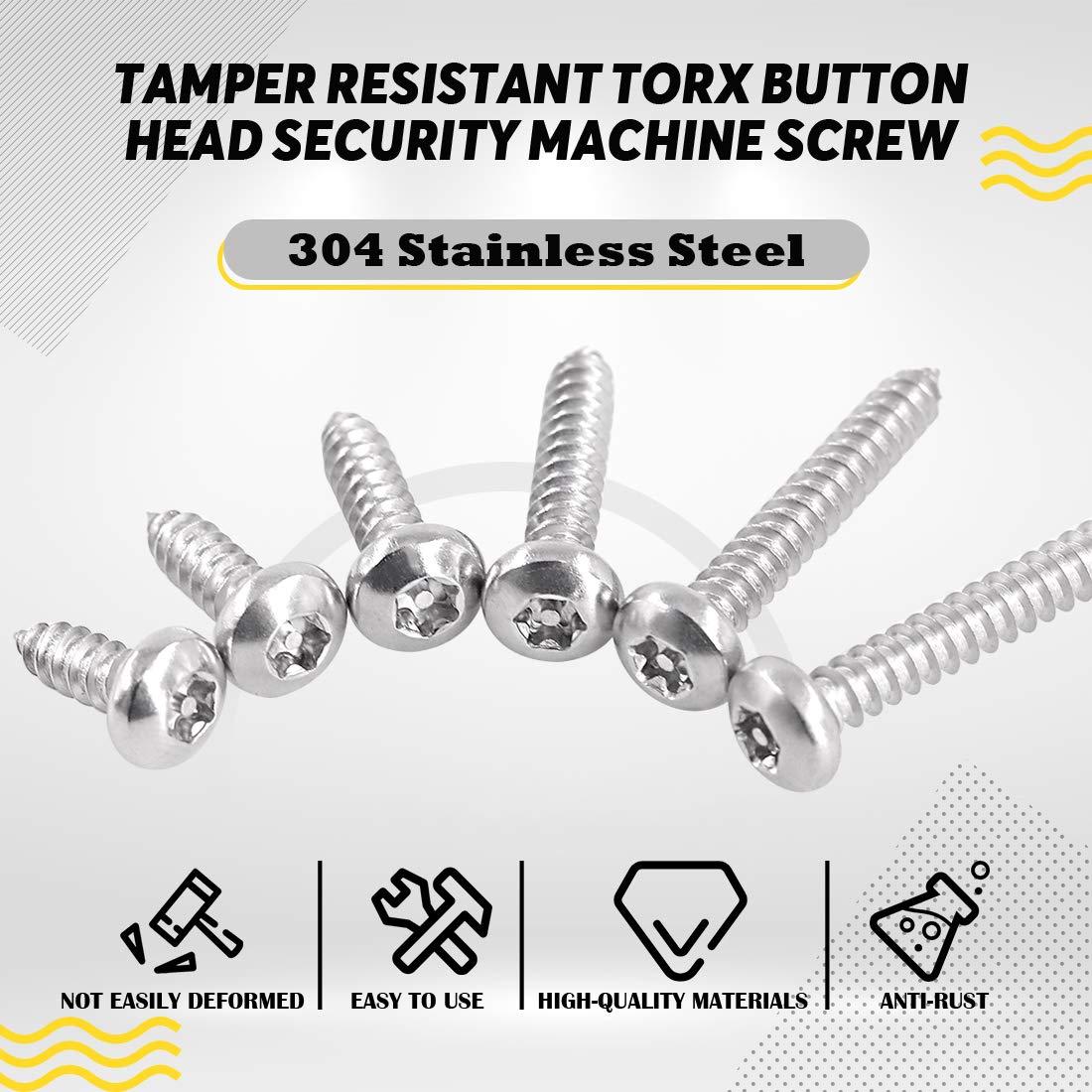 Tornillos de Cabeza Redonda Torx Hilitchi 50 Pcs Acero Inoxidable