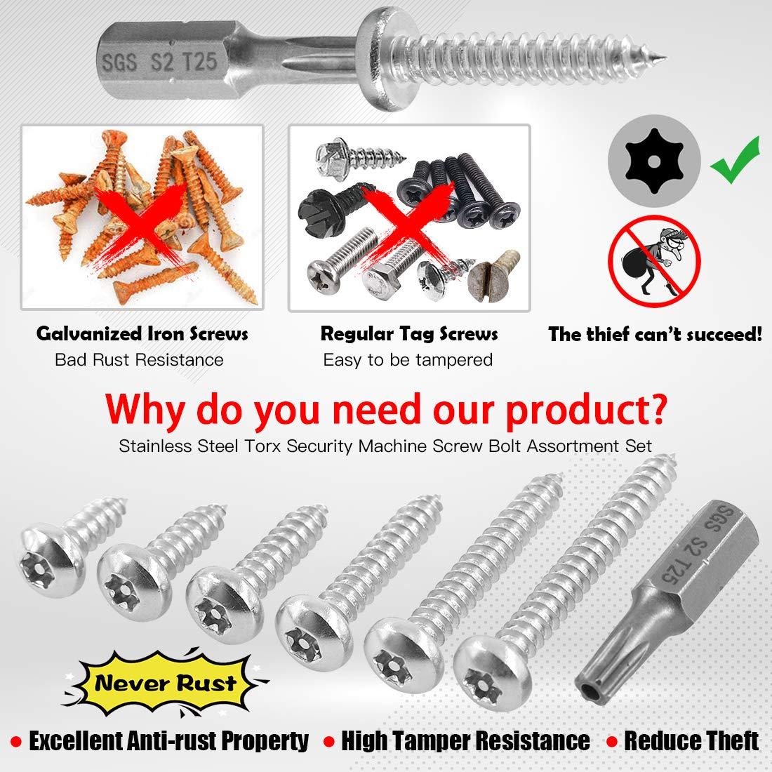 Tornillos de Cabeza Redonda Torx Hilitchi 50 Pcs Acero Inoxidable