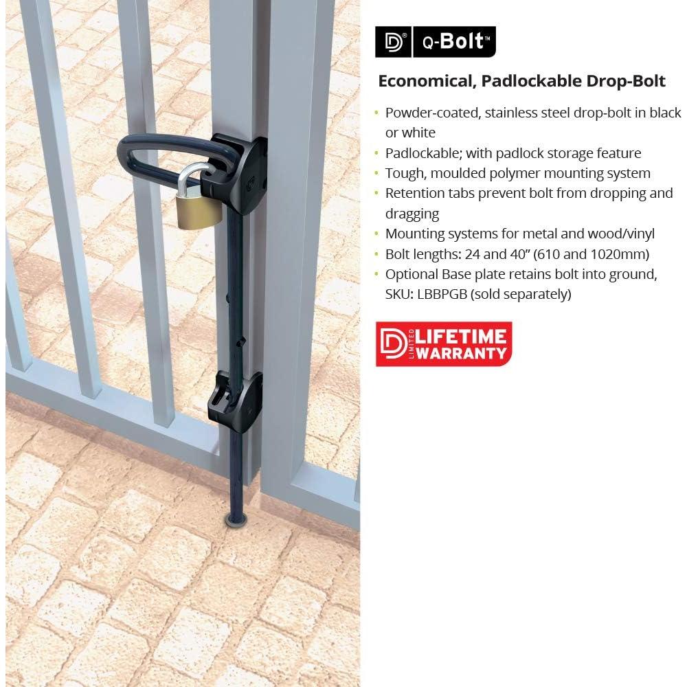 Cerrojo de Caída D&D Technologies QB124 24" Acero Inoxidable Negro